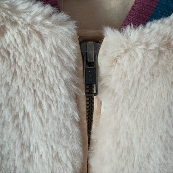 Spiritual Gangster Cream Furry Bomber Jacket - Picture 9 of 13
